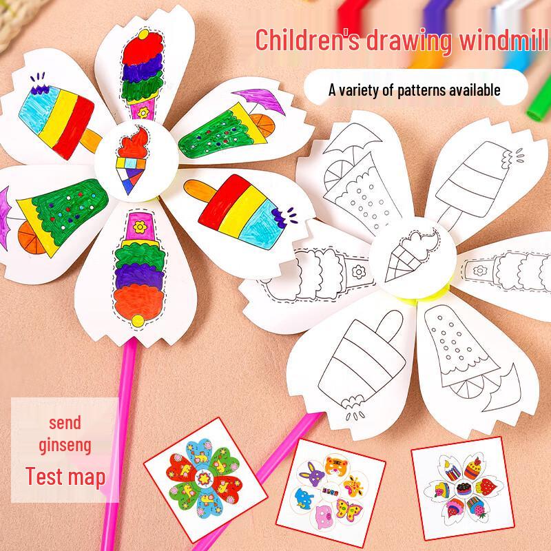 Детский набор для рисования и сборки вертушки