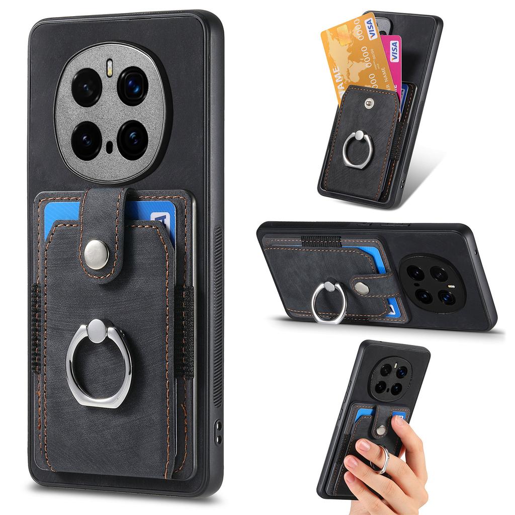 For Honor Magic7 Pro 5G Phone Case Leather Back Cover with Card Slots Kickstand