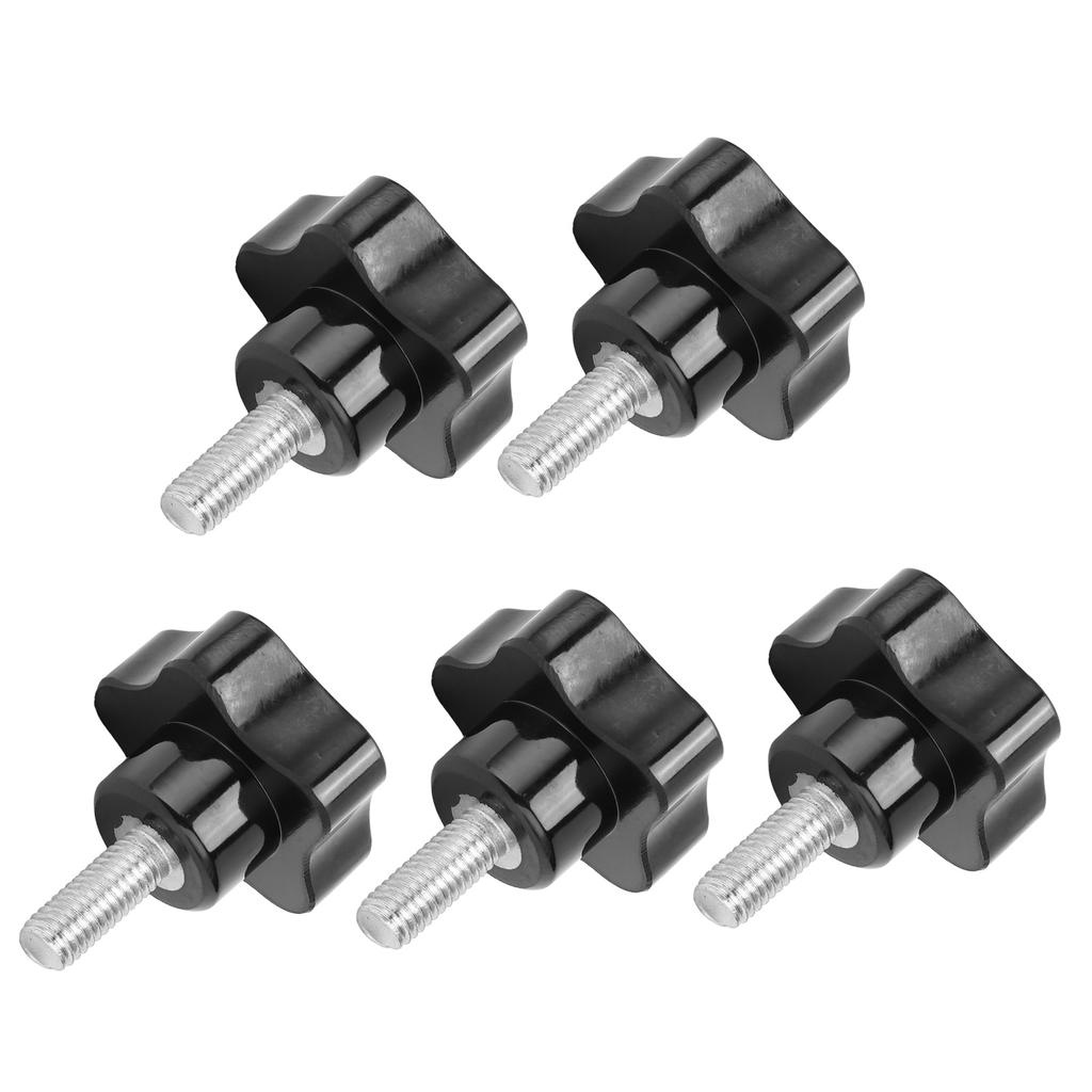 5Pcs Knob Bolt Lathe Hand Grip Twist Knob Nut Screw FiveStar Plum Locking Handle M8x40x20