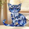 Reflective Acrylic Kitten Sculpture Hanging Ornament Miniature Acrylic Kitten Decoration For Wall Garden Yard Balcony
