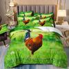 King Size Bedding Set For Adults,Duvet Cover,Print Cock,Hen, Sheep,Cow,hamster,Animal, Poultry,Double Bed Cover With Pillowcases