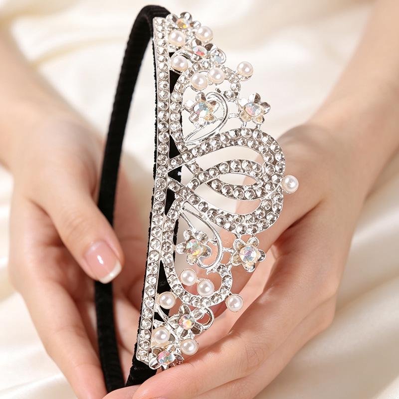 Piano Performance Princess Crown Headband - Luxury Hair Accessory for Girls' Birthdays & Fashion Shows