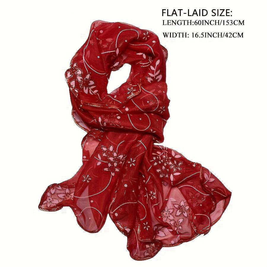 Bufanda con bordado de flores y volantes para mujer, chal transpirable elegante de Color sólido, envoltura para la cabeza, Hijab a prueba de viento para exteriores, turbante, toalla de playa de viaje
