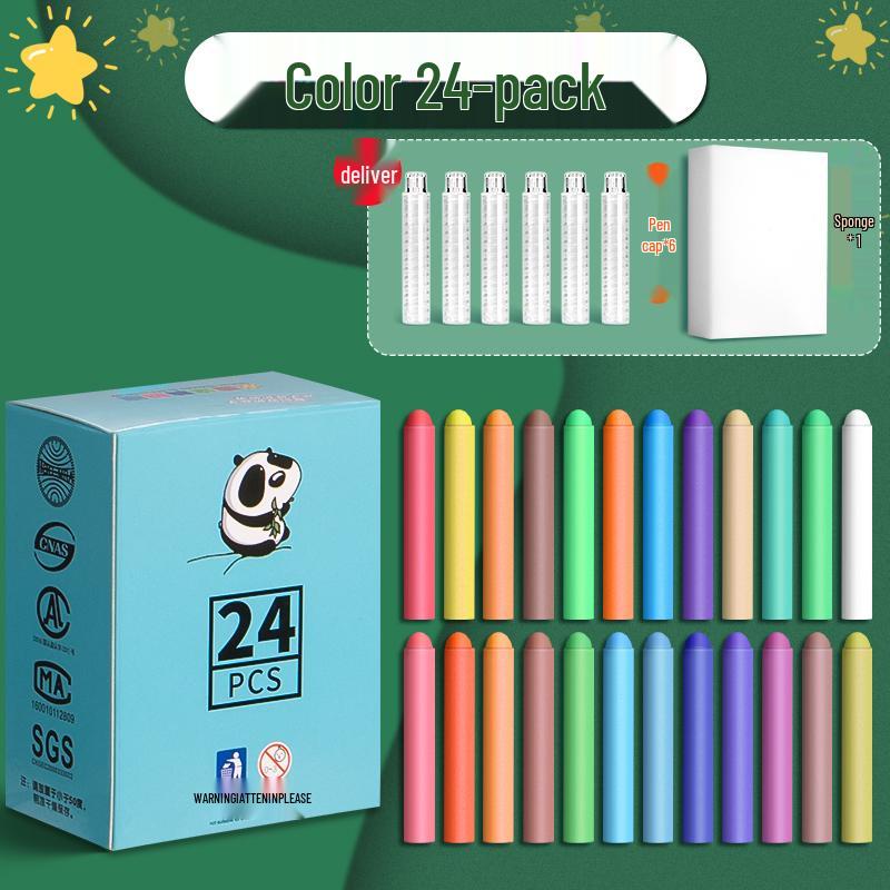 Water-Soluble Dust-Free Chalk for Teachers & Students - Reveals Color When Wet - Ideal for Blackboard Writing & Drawing