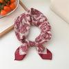Fashion Floral Print Square Scarf Soft Handkerchief Women Hair Scarf Cotton Linen Head Scarfs Ladies Neck Scarves Summer Autumn