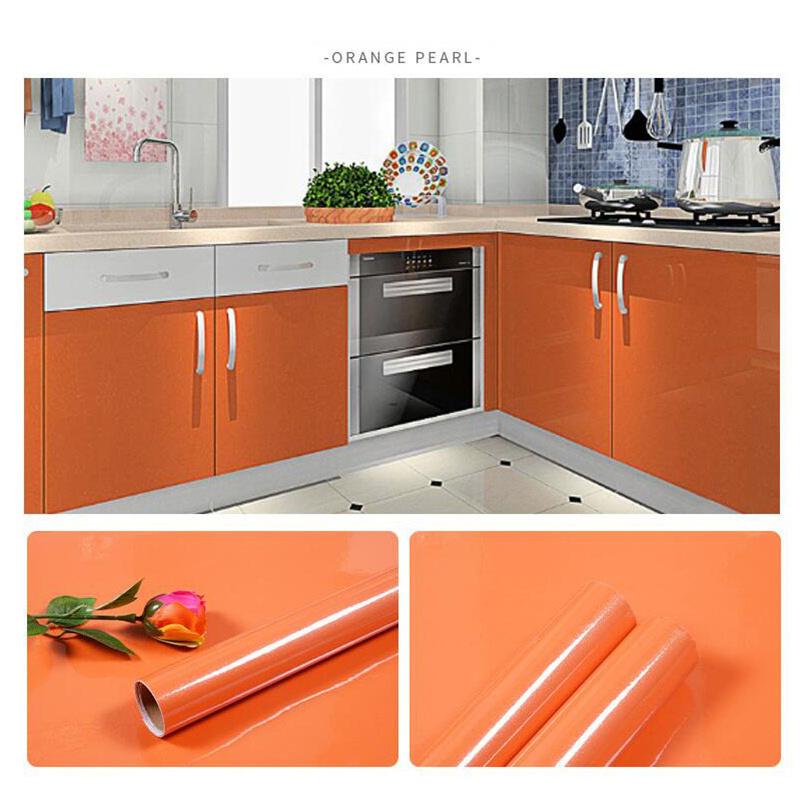 Thicken PVC Stoving Varnish DIY Self Adhesive WallPaper Furniture Renovation Stickers Kitchen Waterproof Decorative Film