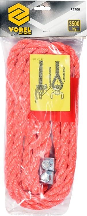 Braided Tow Rope 3000kg with Shackle 82206 VOREL