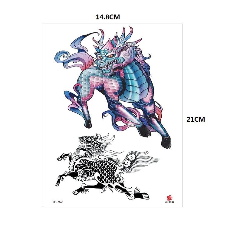 Vzor zvířete tygr vlk květina paže polovina paže vodní transfer vodotětná tetovací samolepka simulační tetování