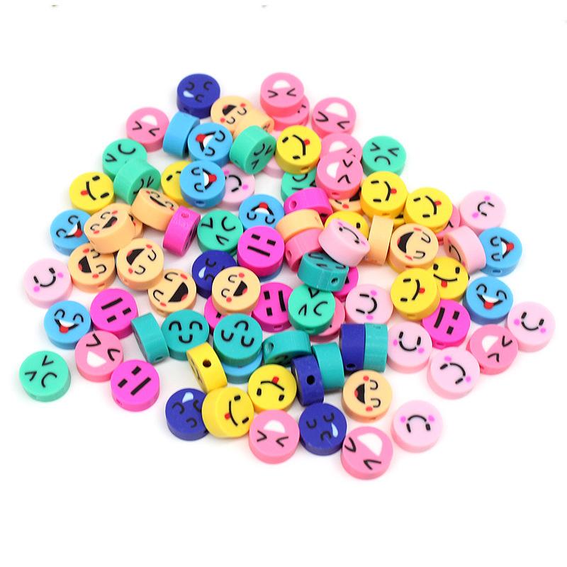 Soft Pottery Pieces Beaded Diy Mobile Phone Chain Accessories Loose Beads Smiley Face Letters Animal Fruit Mixed Soft Pottery