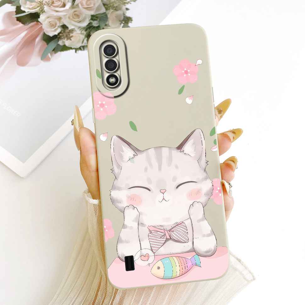 For Samsung Galaxy A01 CAse Cute Rabbit Cat Pattern Cover For Samsung A 01 A01 SM-A015F Silicone Soft Casing Shells 5.7"