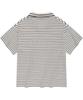 COVERNAT Terry Stripe Open Collar T-Shirt Navy