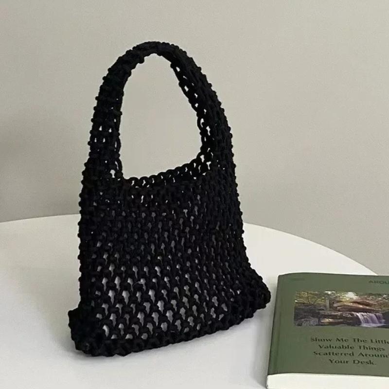 Borsa Piccola a Tracolla per Cellulare da Donna Colore Unito Intrecciata all'Uncinetto Leggera Borsa a Spalla Intrecciata Borse a Tracolla