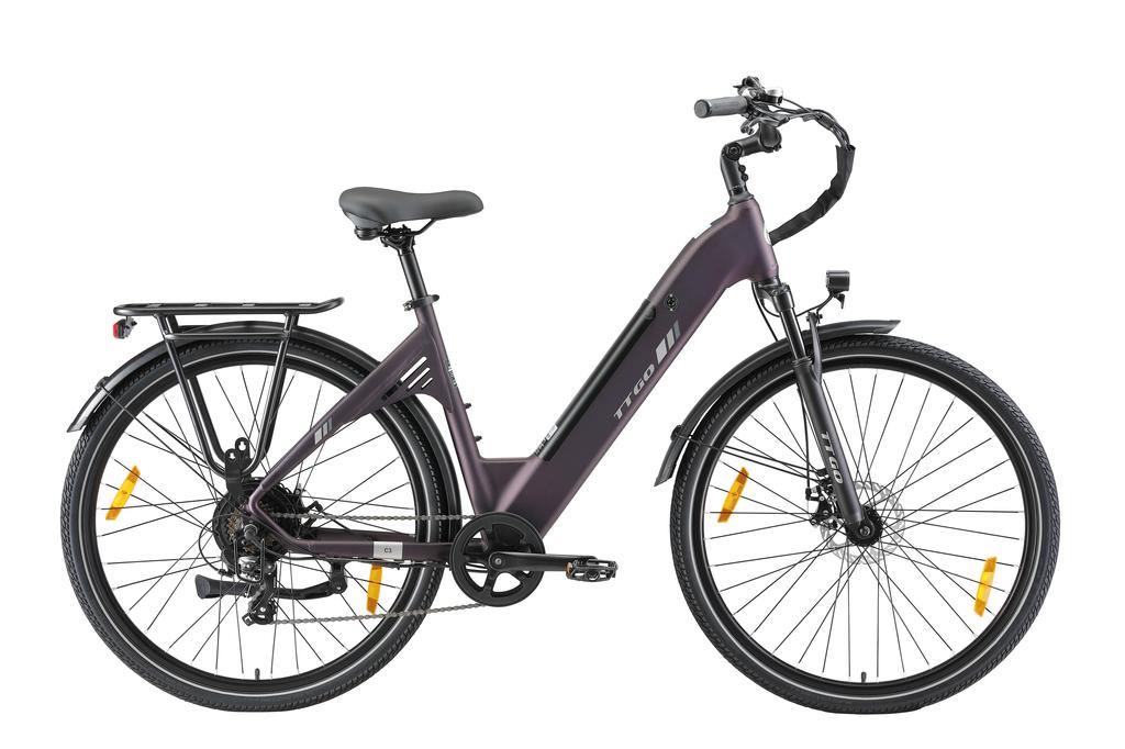 TTGO C3 SE Electric Bike, 250W Motor, 36V 18Ah, 28 Inch Tires, Mechanical Disc Brakes, Max Speed 25km/h, Max Range 80‑120 km,Adult City Commuting Bike