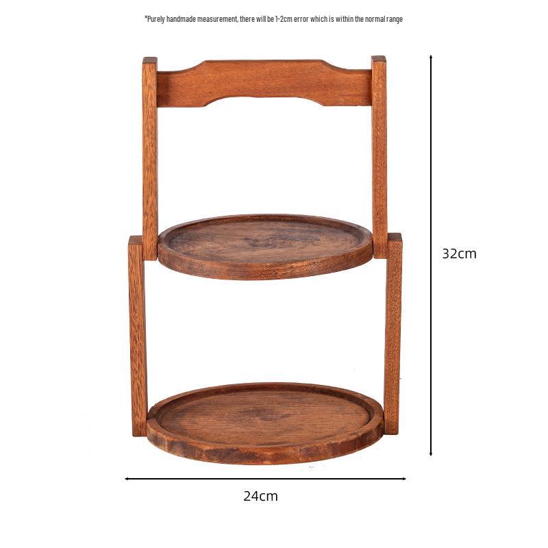 Chinese-Style Wooden Buffet Display Stand for Desserts and Pastries