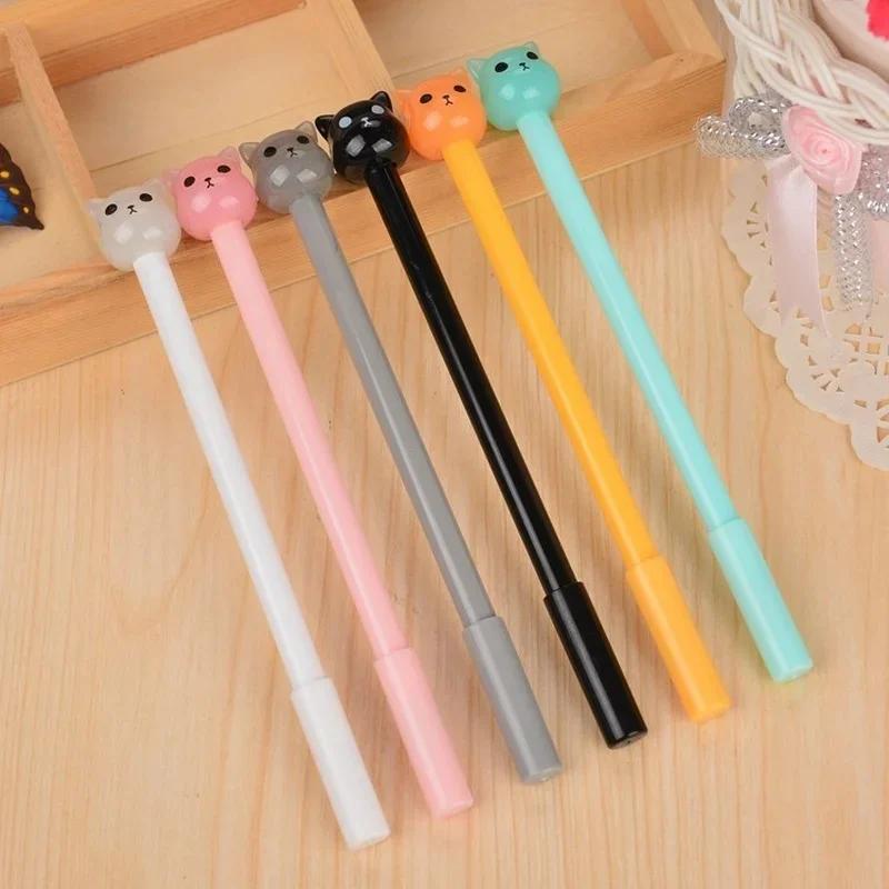 

5 Pcs Set Cute Kawaii Neutral Cat Gel Pen Office Writing Supplies Gifts Color Random Korean Stationery Back To School