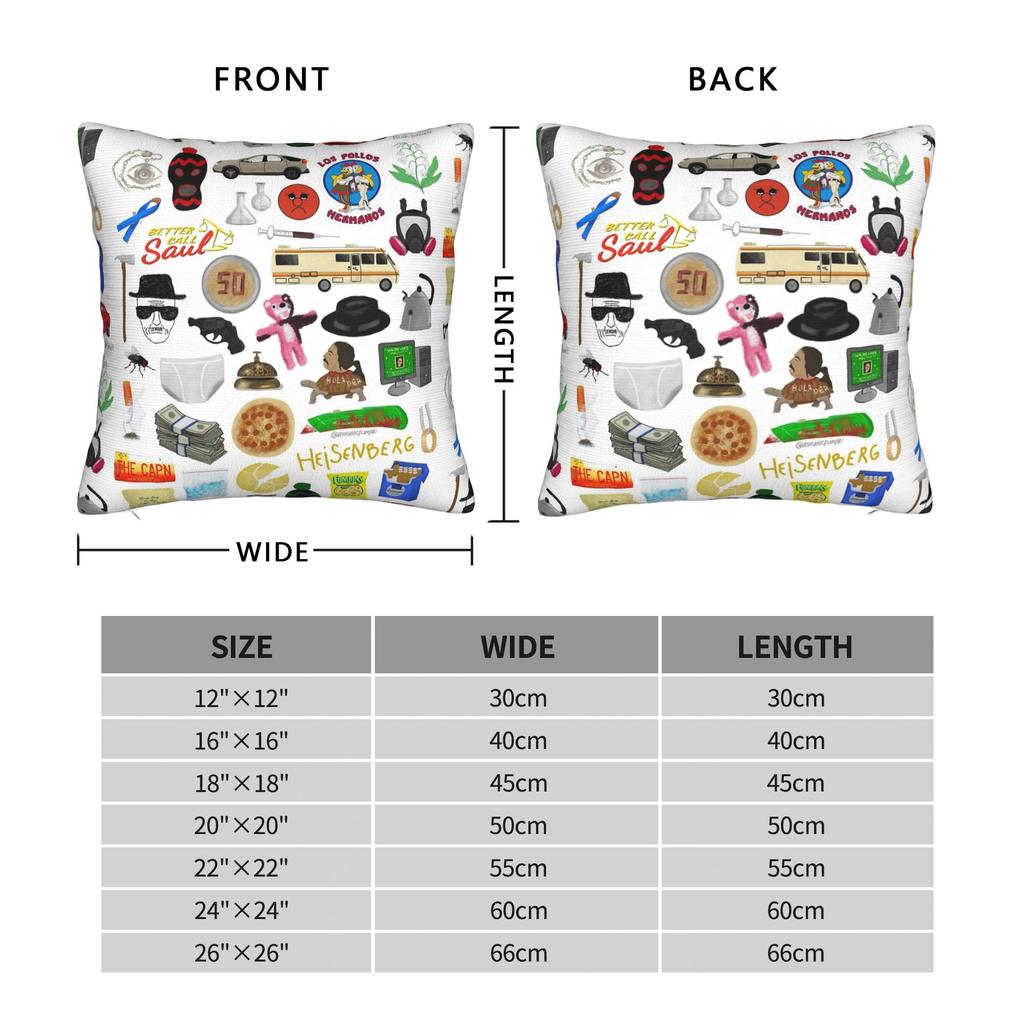 Breaking Bad collage drawing Square Pillow Cases  Cushion Cover Novelty Zipper Decor Pillowcase for Car 40x40cm