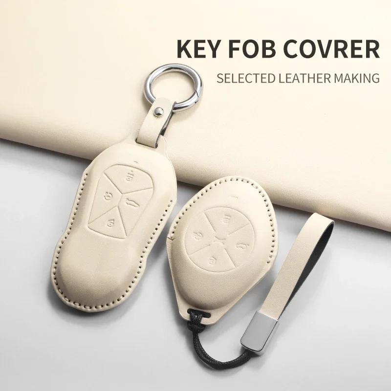PU Leer Auto Sleutelhoes Cover Houder Sleutelhanger Beschermhoes voor Xiaopeng Xpeng P5 P7 G3 G6 G9 G3i 2025 2025 Afstandsbediening Sleutel