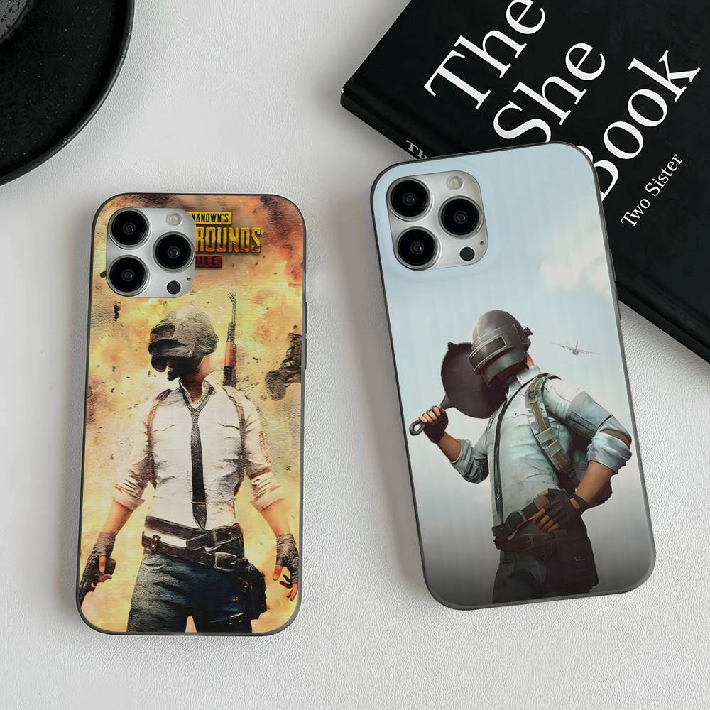 Game P-PUBG B-BATTLEGROUNDS For iPhone 16 15 11 12 13 14 17 Pro Max PLUS Pro Soft Corrugated Silicone Back Phone Case