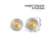 IngeSight.Z 2026 New Fashion Vintage Round Geometry Stud Earring Women Stainless Steel Gold Color Waterproof Jewelry Accessories
