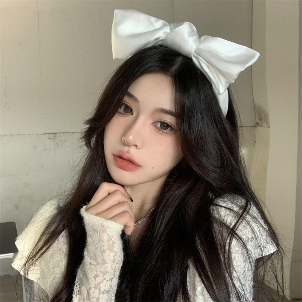 Lovely Bowknot Headband Satin Cosplay Hair Hoop Fashion Lolita Hair Band  Costume Decoration