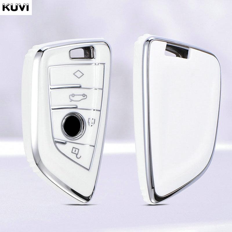 Moda TPU Araba Uzaktan Anahtar Kılıfı Kabuk Fob BMW X1 X3 X5 X6 X7 1 3 5 6 7 Serisi G20 G30 G11 F15 F16 G01 G02 F48 Anahtarsız
