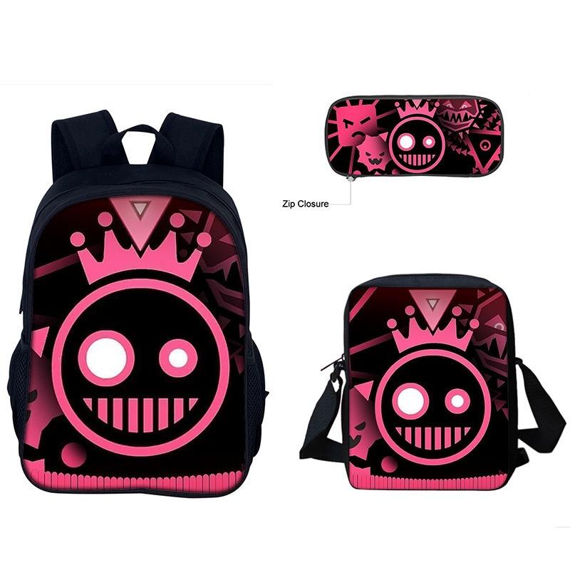Just Shapes&Beats Kids Backpack Set 3-Piece for School Students Lightweight Ergonomic Large Capacity Fun Pattern