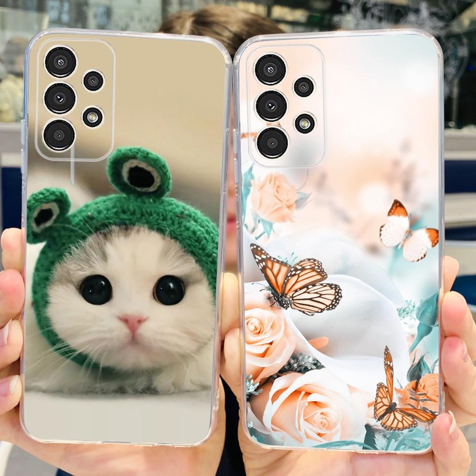 Voor Samsung A13 M13 M23 M33 Galaxy Hoesje Bloemen Vlinder Astronaut Telefoonhoesje Achterkant Zachte Bumper Samsung Galaxy A13 M23 Tas