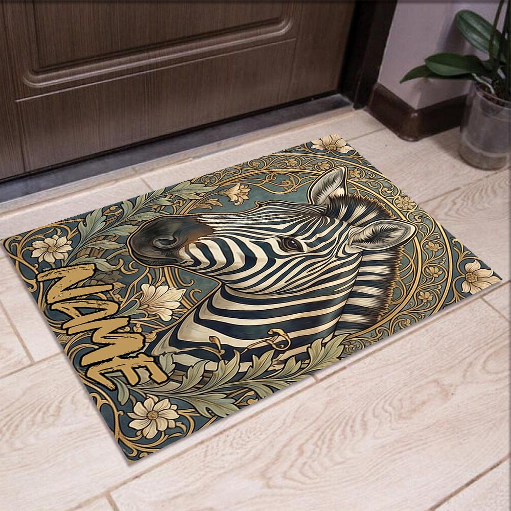 Custom Name LNTB002260915X1004==Zebra Printed Carpet,Rug for Office Chair Living Room Bedroom Kitchen Room Decor Gifts.
