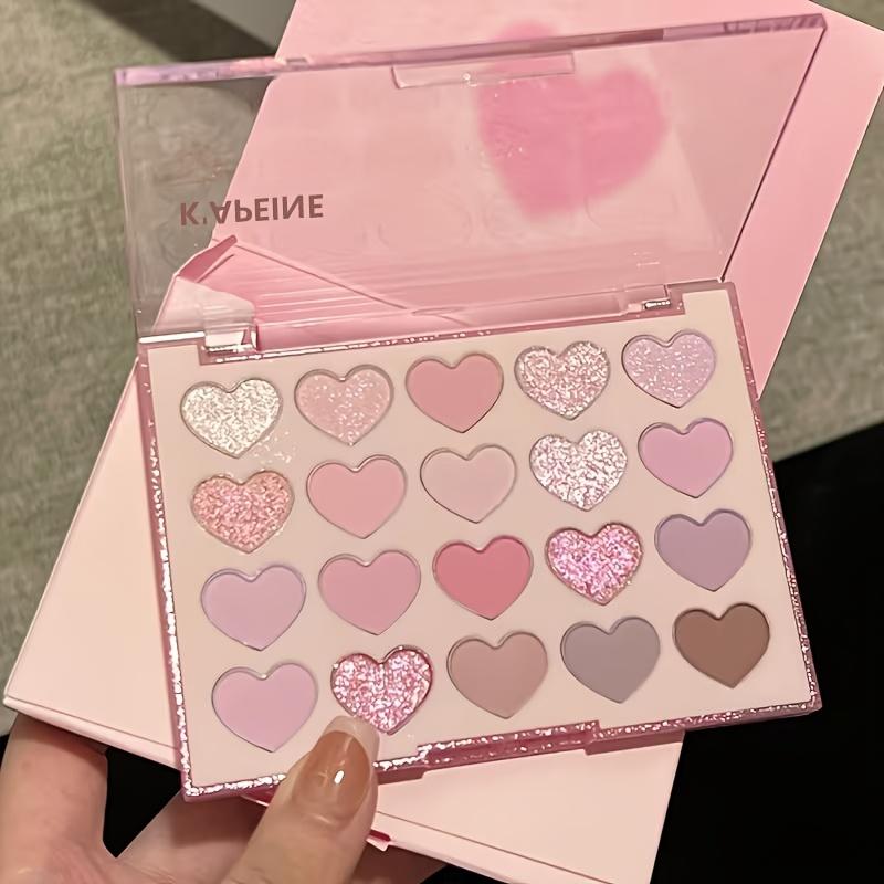 20‑Color Heart‑Shaped Eyeshadow Palette, Matte Pearlescent Glitter Multi‑Finish Makeup