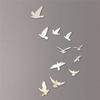 11 SZTUK Latające Ptaki Lustro 3D Akrylowe DIY Naklejka Ścienna Srebrna Zdejmowana Naklejka Ścienna Dekoracja Ścienna