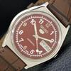 VINTAGE JAPAN SEIKO 5 AUTOMATIC 6309A MENS RED COLOR DIAL WATCH A500846-5 R154-a500846