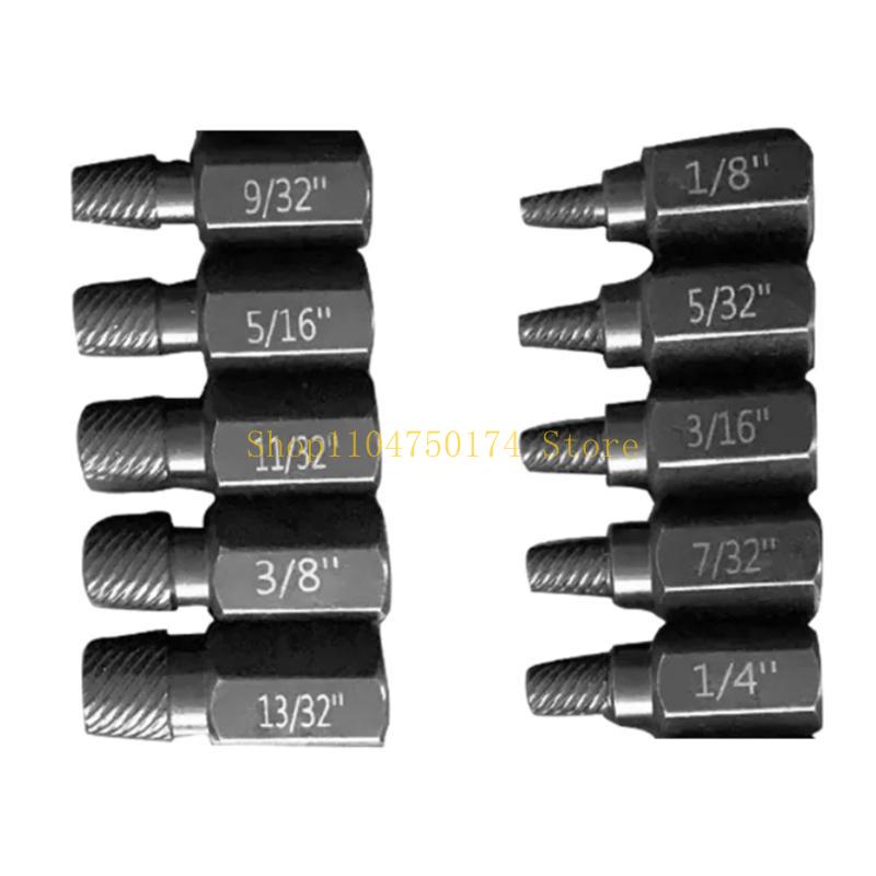 10 Pcs Damaged Screw Extractor Drill Remover Socket Wrench Bolt Remover Tool Top Sale