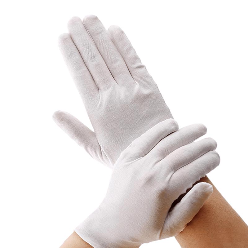 White Polyester Cotton Ceremonial Gloves