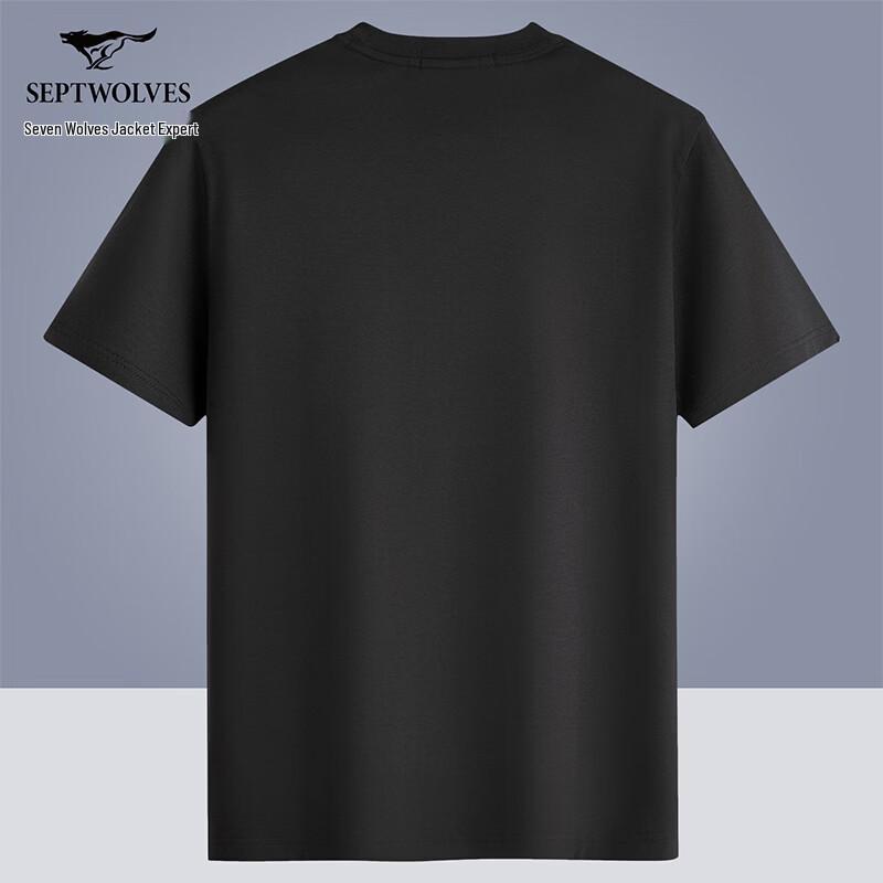 SEPTWOLVES T-shirt da uomo a maniche corte in puro cotone