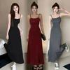 Women's Summer 2026 One-Shoulder Elastic Suspender Dress - Waist-Slimming Long Skirt