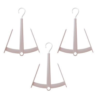 3 peças Gancho para Secar Sapatos Gancho Duplo Rotativo Empilhável Cabide para Secar Sapatos para Apartamentos Dormitórios Rosa Claro