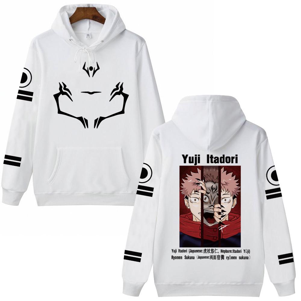 Jujutsu Kaisen Yuji Itadori Anime Graphic Hoodies Vintage Oversized Hooded Hip Hop Long Sleeves Cotton Hoodie Men Women Clothes