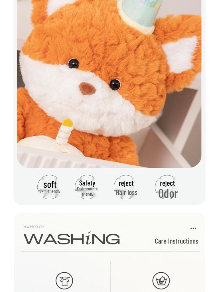 Cute Birthday Hat Bear Plush Toy - Sleep Companion & Hugging Gift for Girls