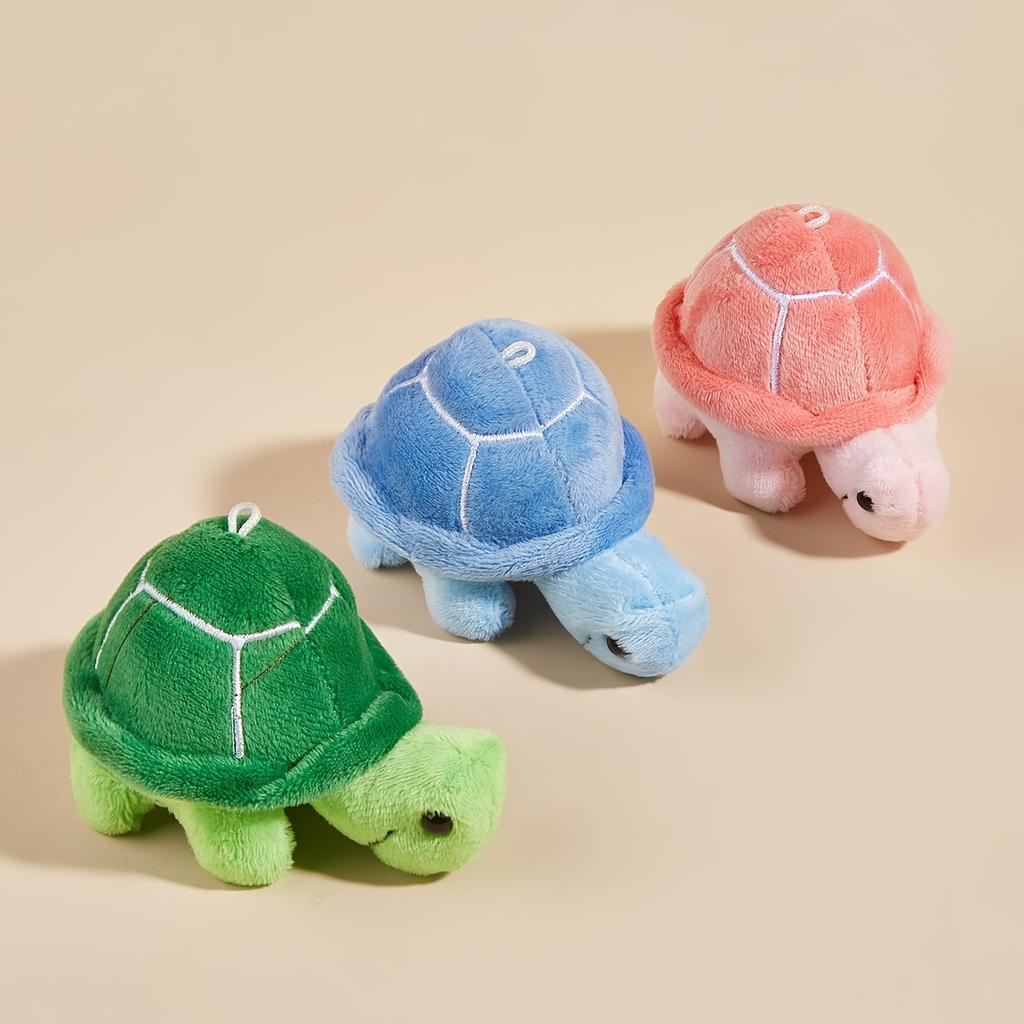 1 Stück Zufällige Farbe Schildkrötenförmiges Plüschtier für Hunde zum Zähneknirschen und Zähneputzen für interaktives Spiel