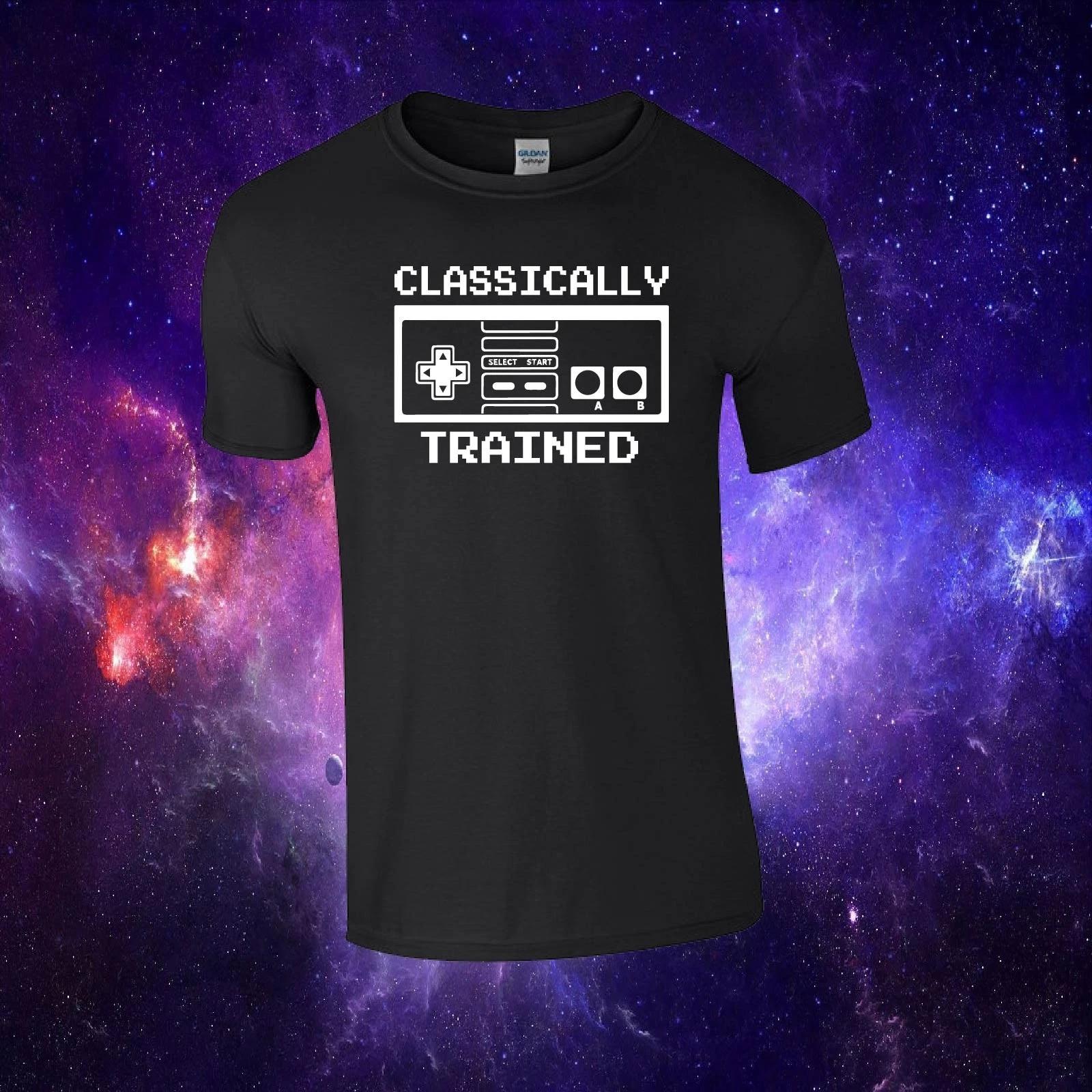 Classically Trained Retro Gaming Inspired Funny Gift Kids/Adults Top T-shirt XL