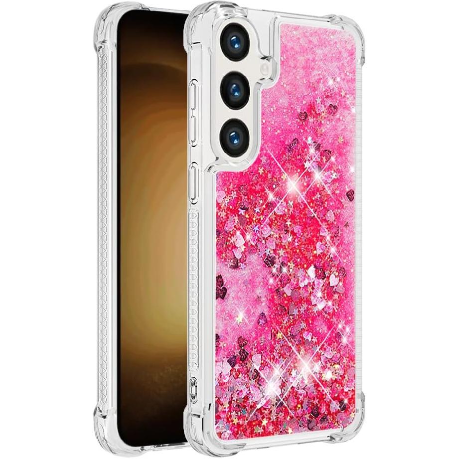 Hülle für Samsung Galaxy S24 FE Hülle Glitzer Bling Niedlich Klar Handyhülle Flüssiger Treibsand Stoßfest Schützender Bumper Weiche TPU Abdeckung für Samsung