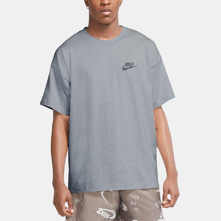 Nike T Shirts Men's Gray Crew Neck Moderate Straight Fit CU4510-902