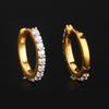 White Cubic Zirconia Stud Earrings 925 Silver Yellow Gold Plated