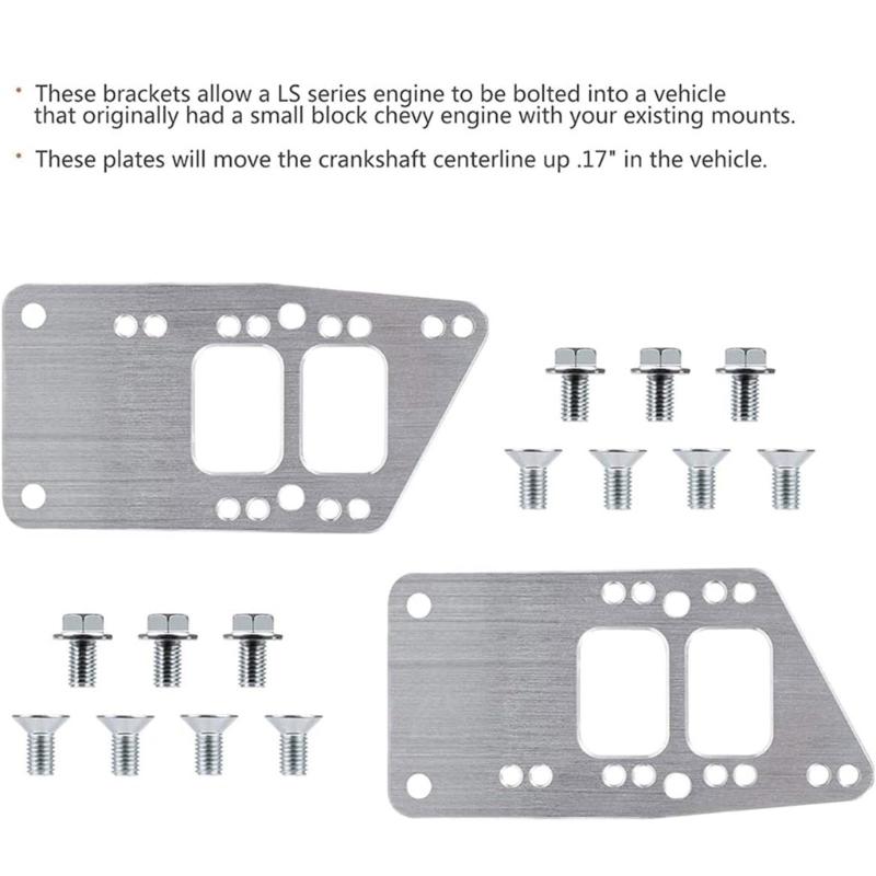 Swap Motor Mounts Adapter Plates for LQ4 LQ9 LS6 L92 L99 L33 LR4 551628 Conversion Adjustable Universal Swap Bracket
