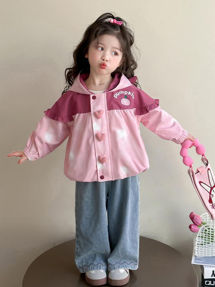 2025 Girls' Versatile Hooded Autumn Jacket - Baby Windbreaker