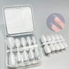 100Pcs Short Almond Frosted Clear Fake Nails Perfect For Nail Design And Salon Extensions Perfect For Dating And Everyday Wear