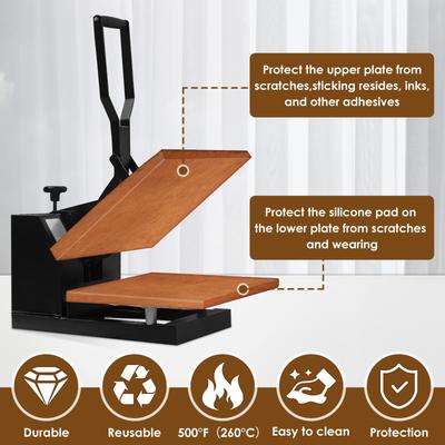 2Pcs Heat Press Platen Wrap Cover,Pressing Machine Plate Protector,15x15inch Non-Stick Heat Resistant Press Platen Sheets Pad