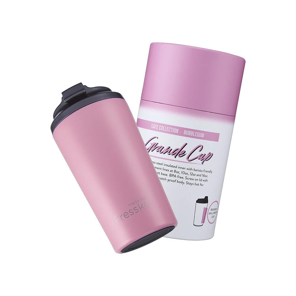 

Made by Fressko Grande Tumbler, Coffee-Specific, Long-Lasting, High-Quality Airtight Design, 475ml 16oz (Bubblegum)
