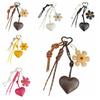 Sunflower Flower Heart Keychain Vintage Bag Ornament Fashion Bag Hanging  Keys