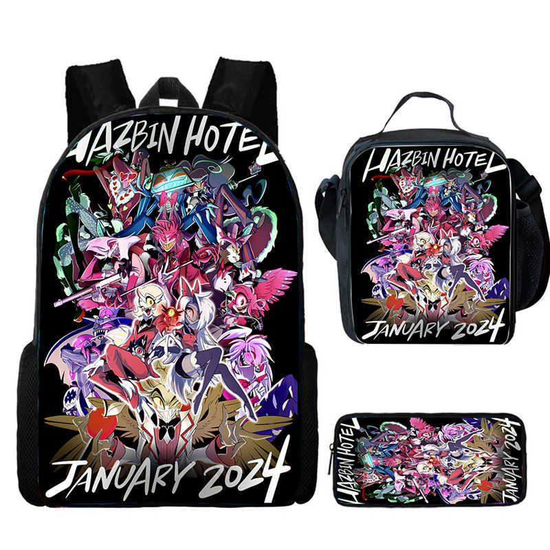 Hell Inn Hazbin Hotel Student School Bag High Value Leisure Oxford Ridge Relief Backpack